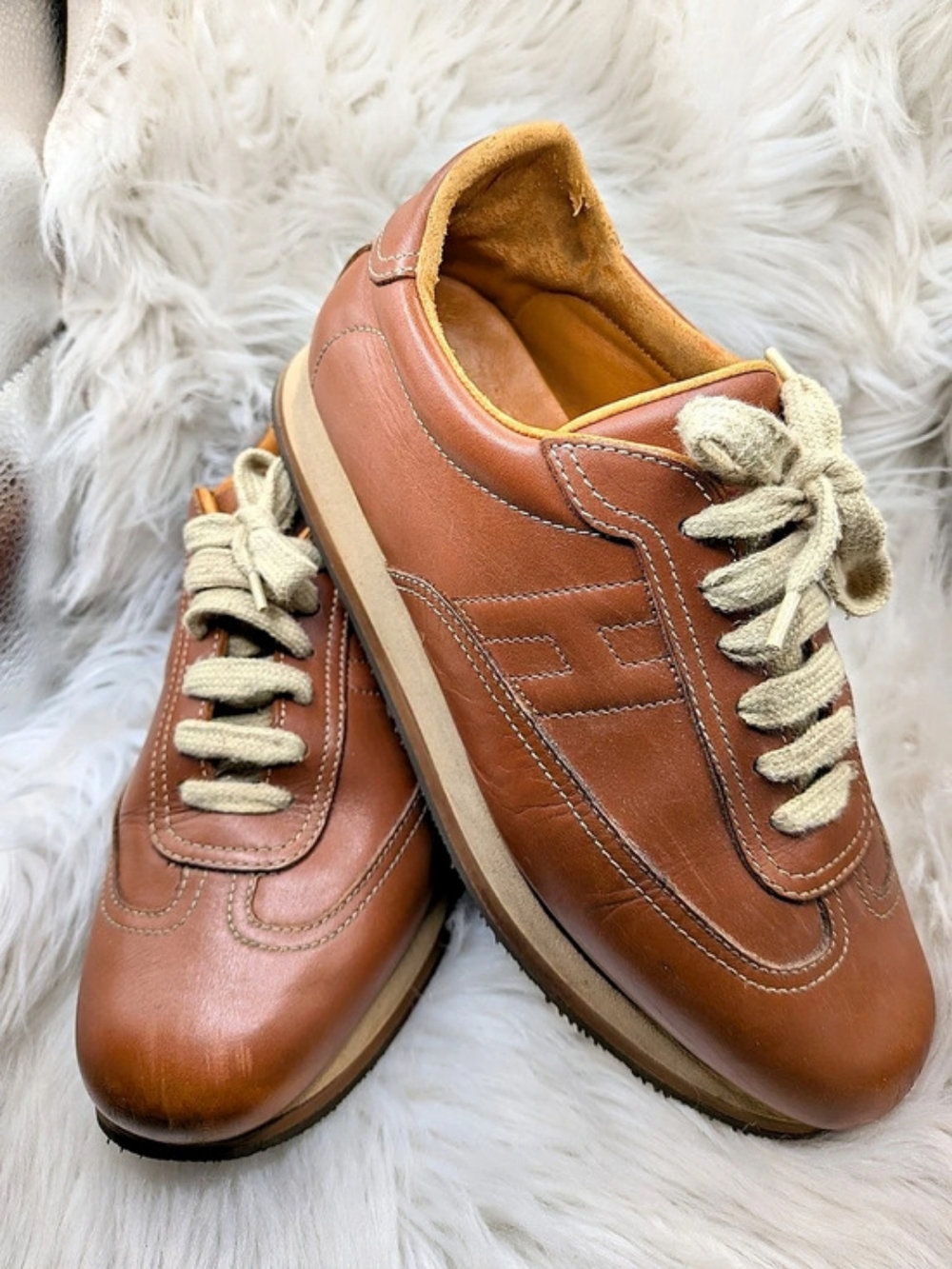 Hermès Leather Sneakers – Size 38 EU | 7.5US
